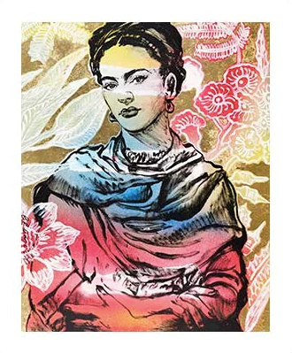 "Rainbow Frida" - Gold Leaf by David Bromley