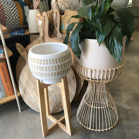 Ceramic White Natural Planter